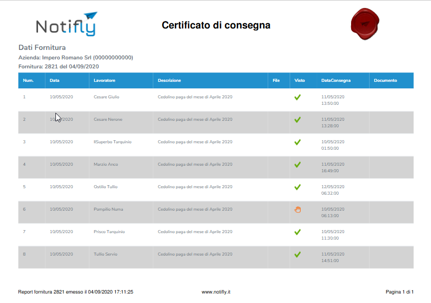 Consegna Certificata